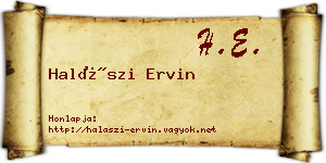 Halászi Ervin névjegykártya