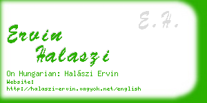 ervin halaszi business card